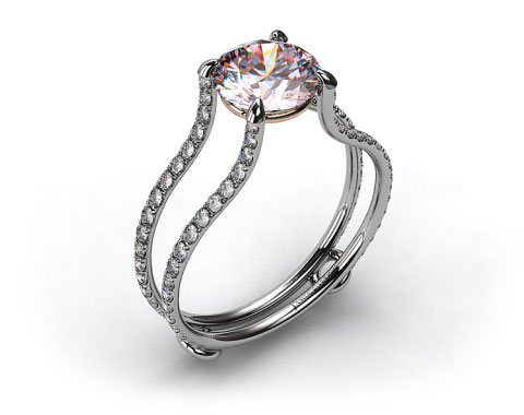 18k White Gold Tapered Split Shank ZE121 by Danhov Designer Engagement Ring